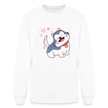 Cute Husky, Siberian Husky - Men's Long Sleeve T-Shirt - white - Front