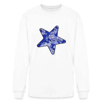 Starfish blue camo - Men's Long Sleeve T-Shirt - white - Front