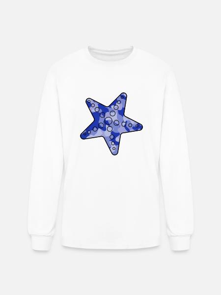 Starfish blue camo - Men's Long Sleeve T-Shirt - white