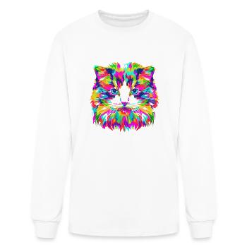 COLORFUL KITTEN - Men's Long Sleeve T-Shirt - white - Front