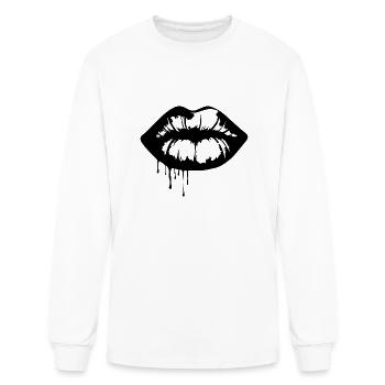 Lips Kissing Mouth Smooch - Men's Long Sleeve T-Shirt - white - Front