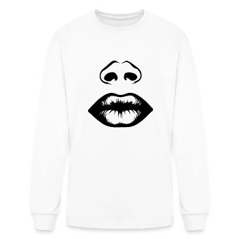 Lips Kissing Mouth Smooch - Men's Long Sleeve T-Shirt - white - Front