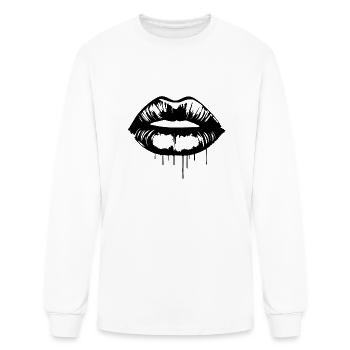 Lips Kissing Mouth Smooch - Men's Long Sleeve T-Shirt - white - Front