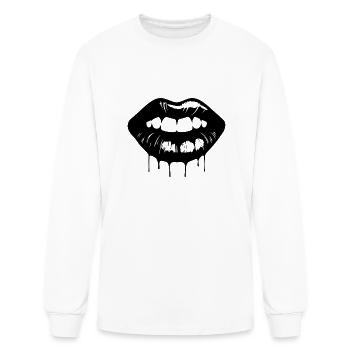 Lips Kissing Mouth Smooch - Men's Long Sleeve T-Shirt - white - Front