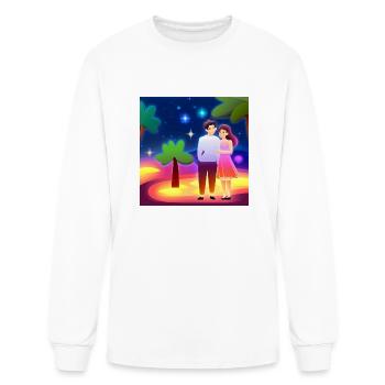 Loving Couple - Men's Long Sleeve T-Shirt - white - Front