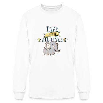 Take Care Of All Lives Design - Men's Long Sleeve T-Shirt - white - Front