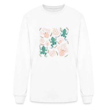 Tree Frog Floral - Men's Long Sleeve T-Shirt - white - Front