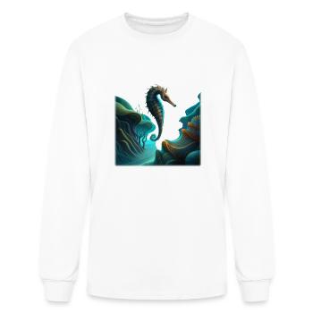 Crazy Sea Horse - Men's Long Sleeve T-Shirt - white - Front