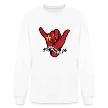 China Shaka - Men's Long Sleeve T-Shirt - white - Front