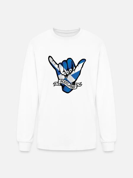 Scotland Shaka - Men's Long Sleeve T-Shirt - white