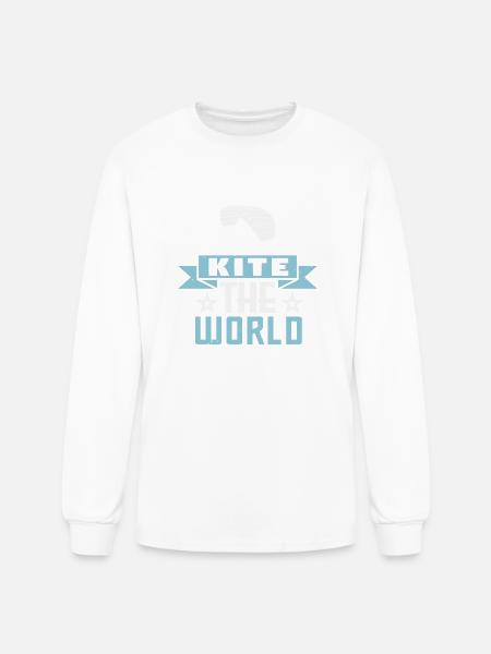Kite The World - Men's Long Sleeve T-Shirt - white