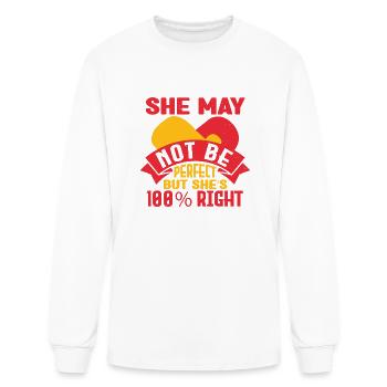Autism She May Not Be Perfect But She Is Percent - Men's Long Sleeve T-Shirt - white - Front