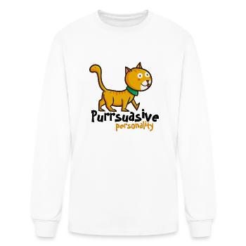 Purrsuasive Personality - Men's Long Sleeve T-Shirt - white - Front