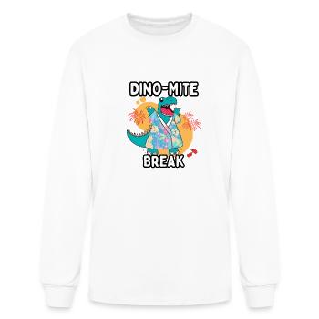 Dino-mite break - Men's Long Sleeve T-Shirt - white - Front