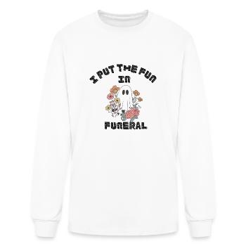 I Put The Fun In Funeral, Halloween - Men's Long Sleeve T-Shirt - white - Front