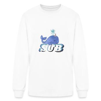 Retro Whale Sub - Men's Long Sleeve T-Shirt - white - Front