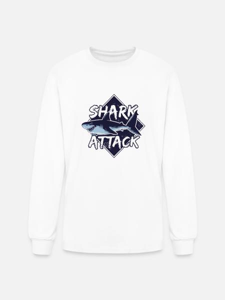 Shark - Men's Long Sleeve T-Shirt - white