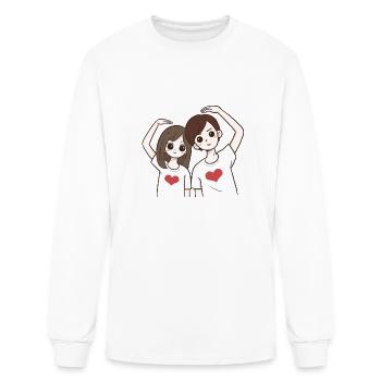 love cartoon couple - Men's Long Sleeve T-Shirt - white - Front
