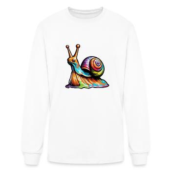 Snail / Animal / Slimy / Meadow / Grass / Pet - Men's Long Sleeve T-Shirt - white - Front