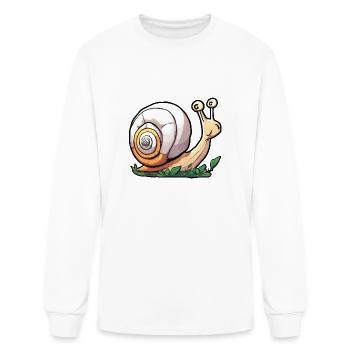 Snail / Animal / Slimy / Meadow / Grass / Pet - Men's Long Sleeve T-Shirt - white - Front