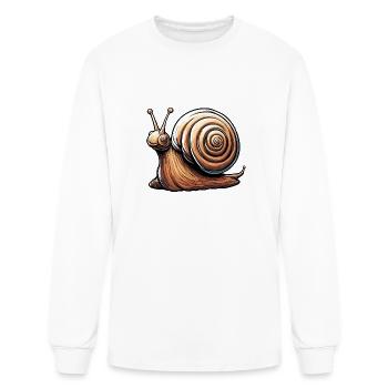 Snail / Animal / Slimy / Meadow / Grass / Pet - Men's Long Sleeve T-Shirt - white - Front