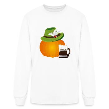 Oktoberfest Pumpkin Beer Alpine Hat - Men's Long Sleeve T-Shirt - white - Front