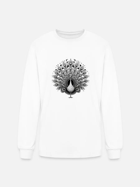 Peacock - Men's Long Sleeve T-Shirt - white