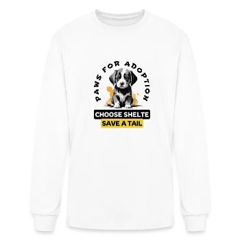Paws for Adoption: Shelter Advocate Dog Graphic - Men's Long Sleeve T-Shirt - white - Front