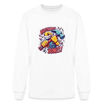 Upbeat Jackhammer: Breaking barriers, not bones! - Men's Long Sleeve T-Shirt - white - Front