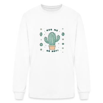 Cactus: Hug Me or Not? - Men's Long Sleeve T-Shirt - white - Front