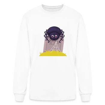 Cute spider in tombstone - Men's Long Sleeve T-Shirt - white - Front