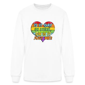 Is it gay in here - Men's Long Sleeve T-Shirt - white - Front