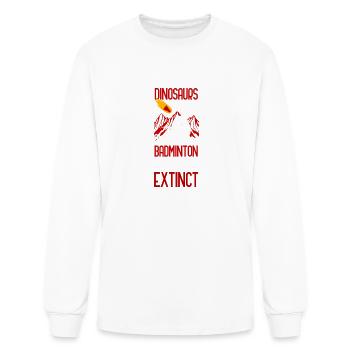 Dinosaur s Didn t Play Badminton - Men's Long Sleeve T-Shirt - white - Front