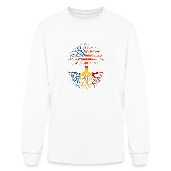 American Grown Andorran Roots Andorra Flag Usa Fla - Men's Long Sleeve T-Shirt - white - Front