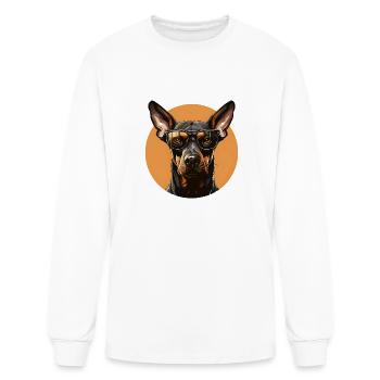 Doberman natural ears - Men's Long Sleeve T-Shirt - white - Front