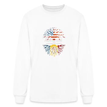 American Grown With Andorran Roots Andorra Flag Us - Men's Long Sleeve T-Shirt - white - Front