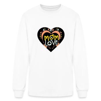 Love Mom Heart Design - Men's Long Sleeve T-Shirt - white - Front
