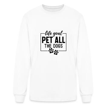 Life goal pet all the dogs - Men's Long Sleeve T-Shirt - white - Front