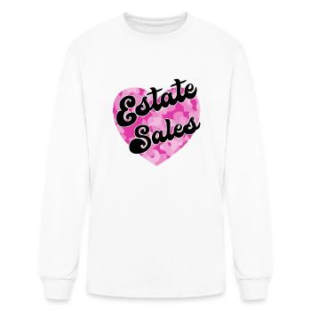 Estate Sales pink camo heart - Men's Long Sleeve T-Shirt - white - Front