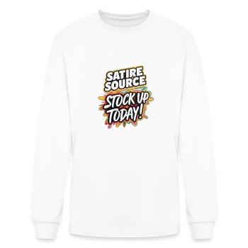 Satire Source: Stock Up Today - Men's Long Sleeve T-Shirt - white - Front