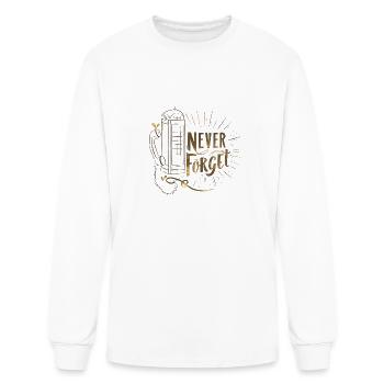 phone booth never forget - Men's Long Sleeve T-Shirt - white - Front
