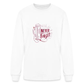 phone booth never forget - Men's Long Sleeve T-Shirt - white - Front