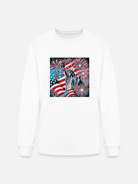 July 4th - Men's Long Sleeve T-Shirt - white