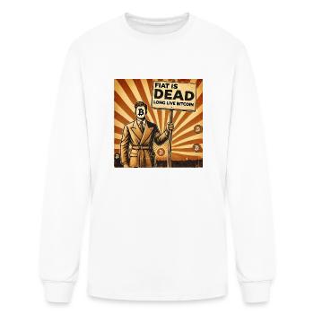 Fiat is dead long live Bitcoin Crypto Propaganda - Men's Long Sleeve T-Shirt - white - Front