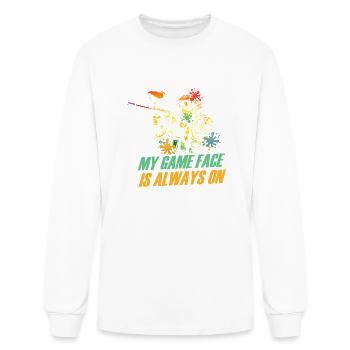 My Game Face is Always On Paintball Tactical Playe - Men's Long Sleeve T-Shirt - white - Front