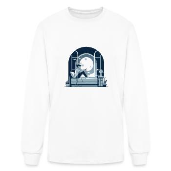 boy sitting by the window - Men's Long Sleeve T-Shirt - white - Front