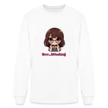 Cute Attacking Character Design - Men's Long Sleeve T-Shirt - white - Front