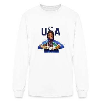 simone biles shirt - Men's Long Sleeve T-Shirt - white - Front