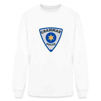 Grammar Police - Men's Long Sleeve T-Shirt - white - Front