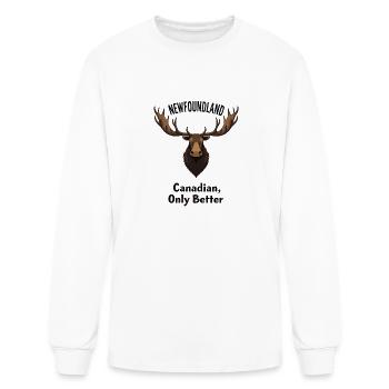 Newfoundland Pride Moose Tee - Men's Long Sleeve T-Shirt - white - Front